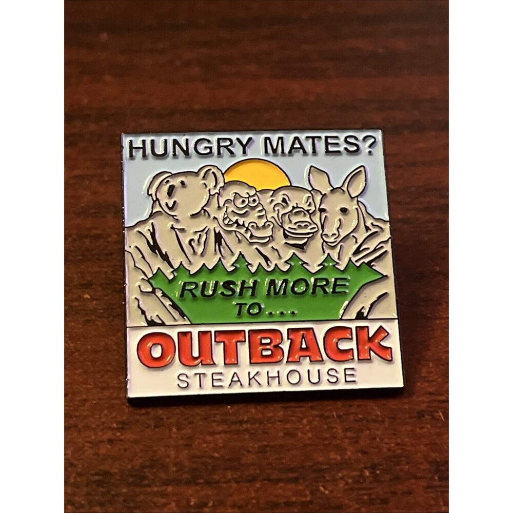 Outback Steakhouse Mount Rushmore “Hungry Mates?” Lapel Hat Pin